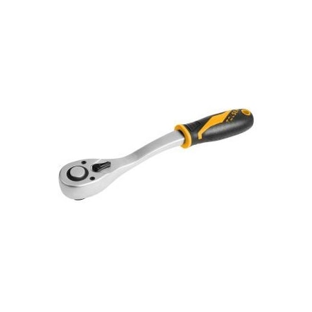 Tolsen Reversible Ratchet Handle, Chrome Moly, Satin Finish, Ergonomic Comfort Grip Handle, 72T, CRV Gears 16120